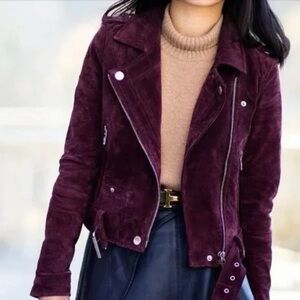 Blank NYC suede leather jacket color plum
